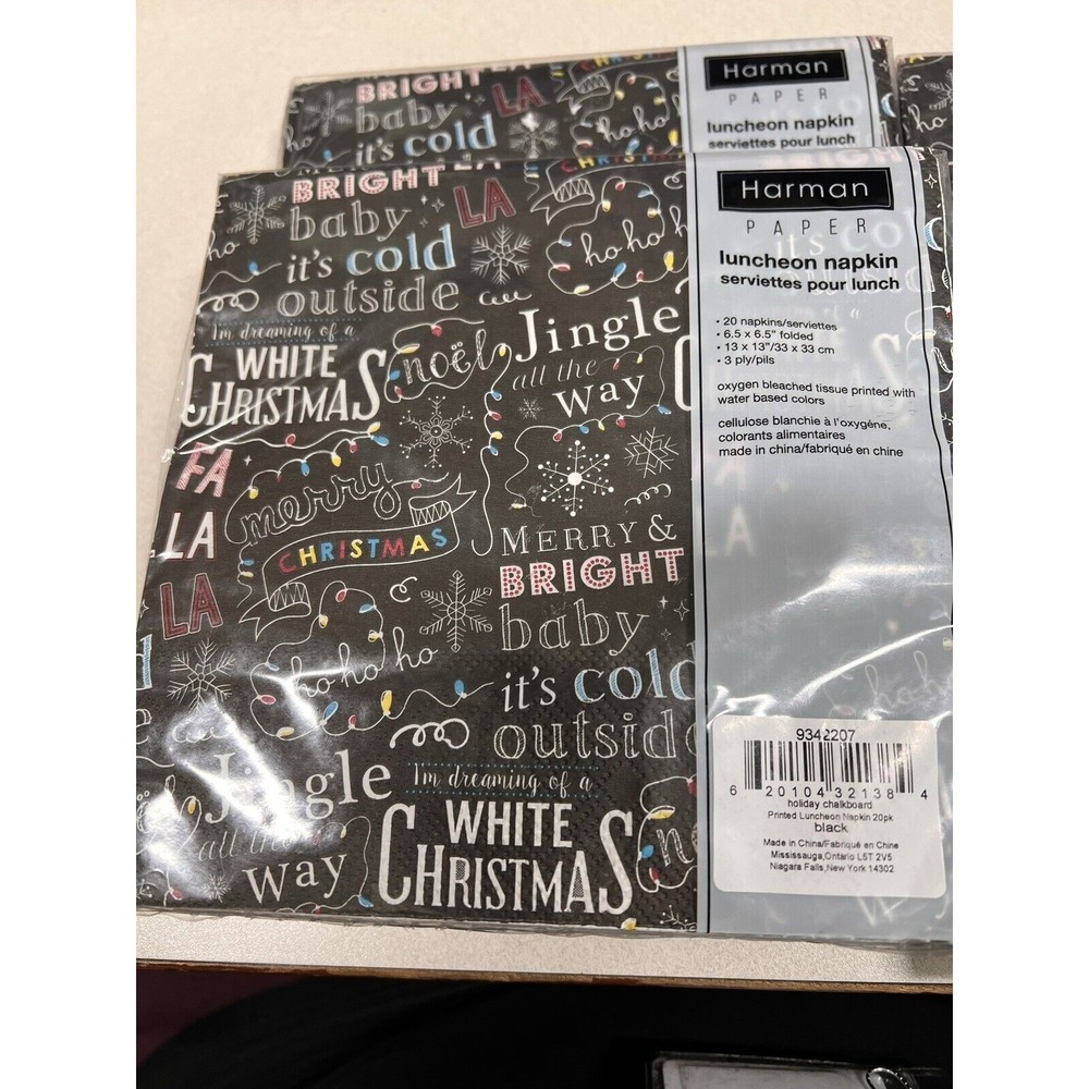 Christmas Napkins Set of 4 by Harman Paper 20 Napkins in Each Pack 3 Ply NEW